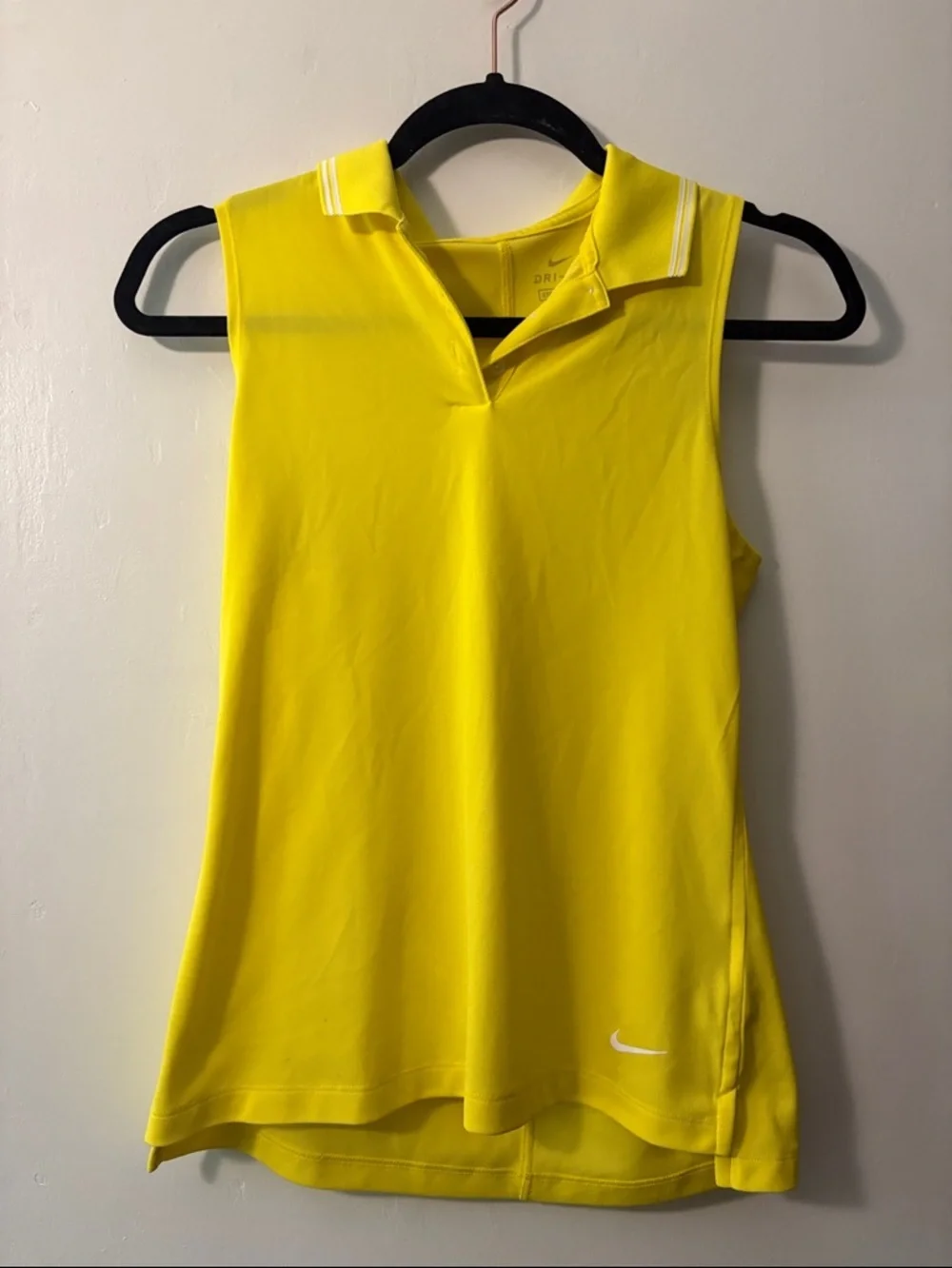 Nike Women's Vibrant Yellow Sleeveless Polo Tank
